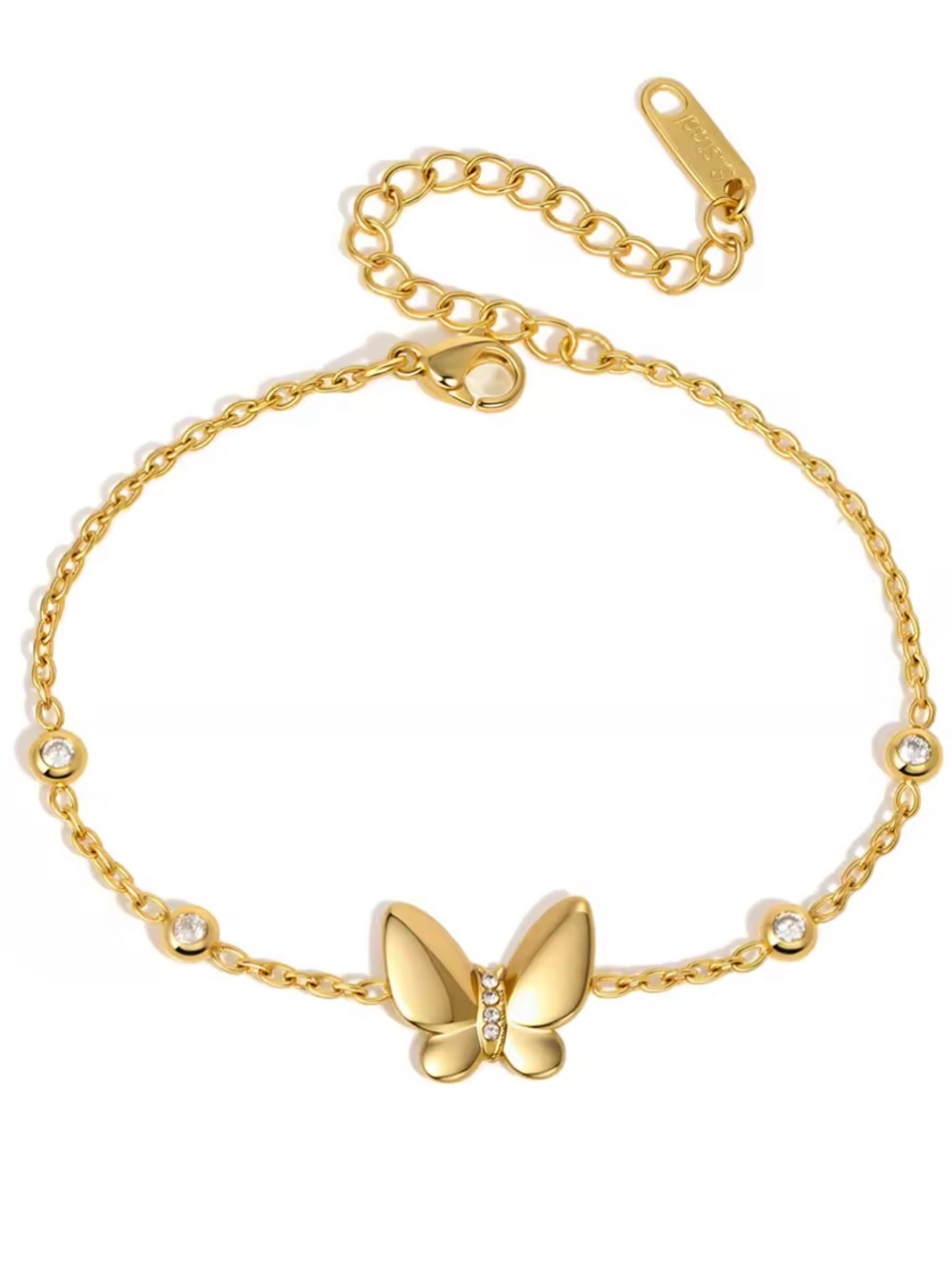 Gold Butterfly Chain Bracelet by
